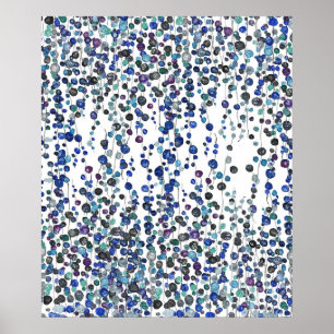 Affiche corde violette plante perle aquarelle