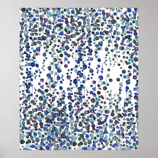 Affiche corde violette plante perle aquarelle (Devant)