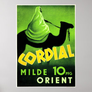 Affiche CORDIAL MILDE ORIENT Vintage voyage du Moyen-Orien