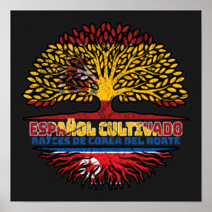 Affiche Corée du Nord Corée du Nord Espagne Arbre espagnol