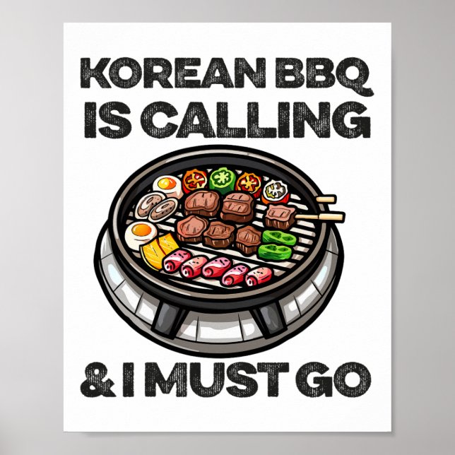 Affiche Coréen Bbq Funny coréen Byrbecue cuisine amoureuse (Devant)