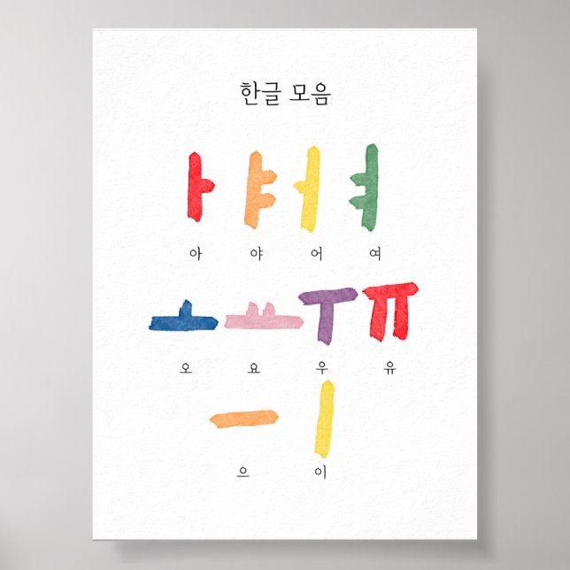 Affiche coréenne du Hangul Vowel Moeuf (Devant)