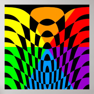 Affiche Corey Tiger 80s Op Art Vintage