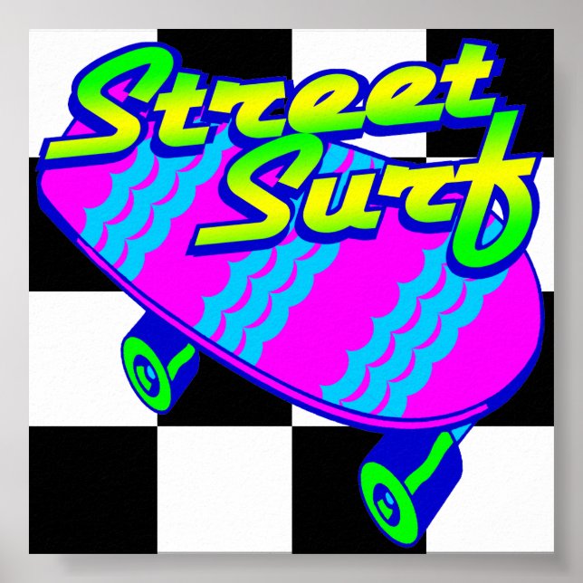 Affiche Corey Tiger 80s Retro Street Surf Skateboard (Devant)