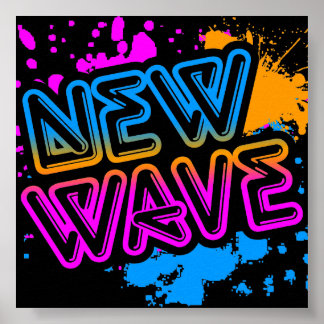 Affiche Corey Tiger 80s Vintage New Wave Neon Splatter