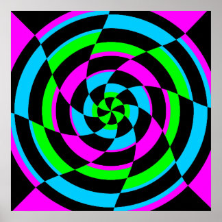 Affiche Corey Tiger 80s Vintage Op Art