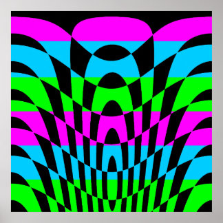 Affiche Corey Tiger 80s Vintage Op Art