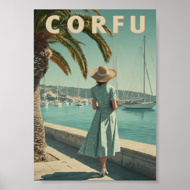 Affiche Corfu 50s vintage travel (Devant)