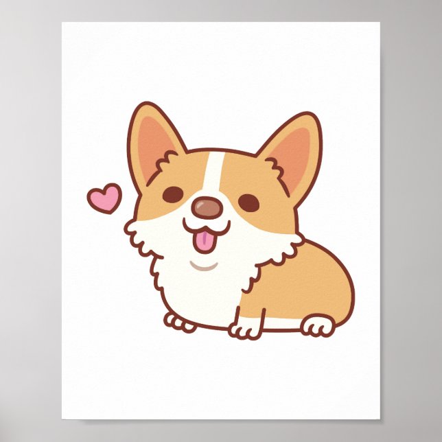Affiche Corgi Chien mignon et souriant (Devant)