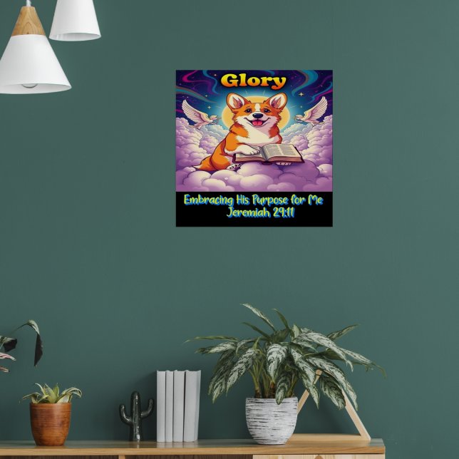 Affiche Corgi Chrétien Embrassant Son But Pour Moi (Salon 1)