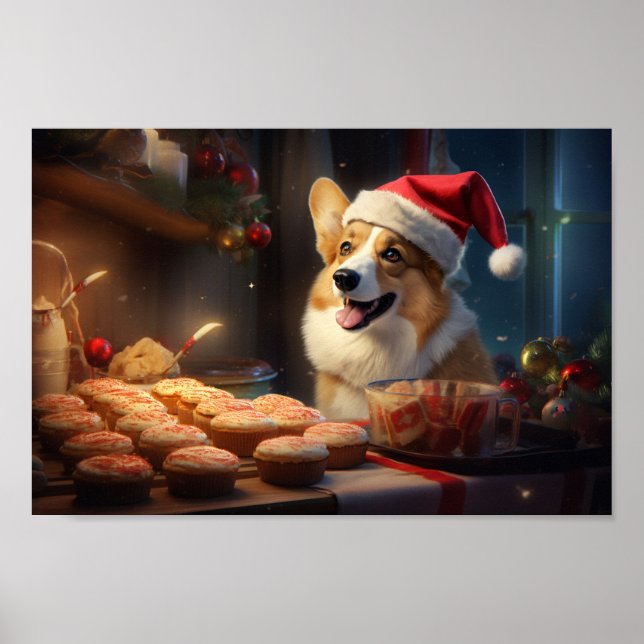 Affiche Corgi Christmas Cookies Festive Holiday (Devant)