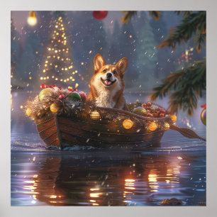 Affiche Corgi Christmas Festive Voyage