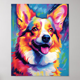 Affiche Corgi couleur
