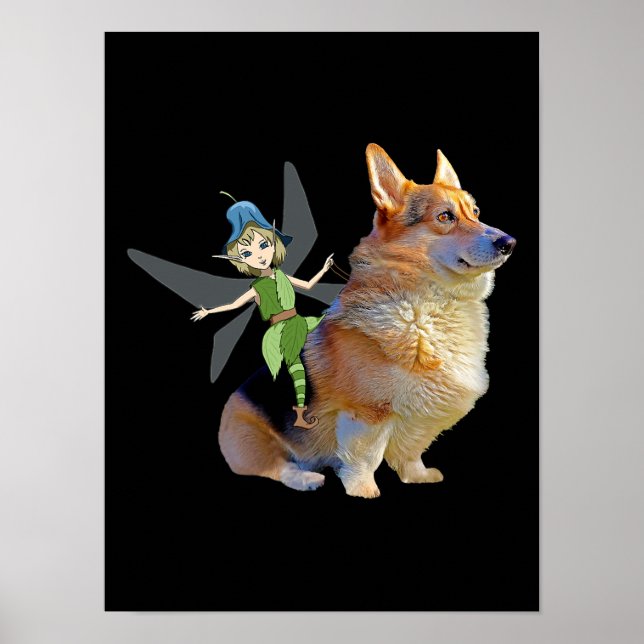 Affiche Corgi & Fairy - Funny Pembroke Welsh Corgi (Devant)