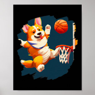 Affiche Corgi Jouant au Skelet Drôle de Chien Skelet Pour 