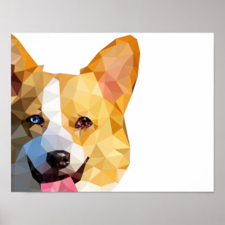 Affiche Corgi Low Poly Art