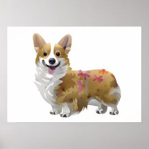 Affiche Corgi orange mignon pour une humeur positive