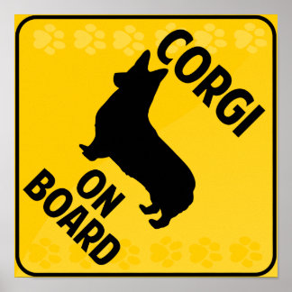 Affiche Corgi (Pembroke) À Bord
