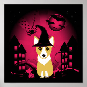 Affiche Corgi Witch