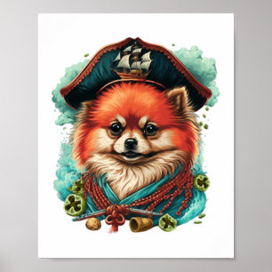 Affiche corgis de jolis en bleu