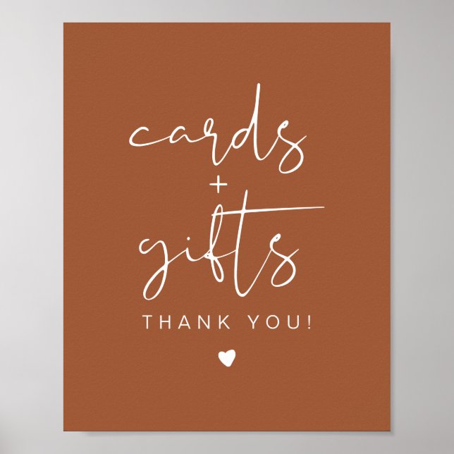 Affiche CORIANDER Terracotta Boho Cards & Gifts Sign (Devant)