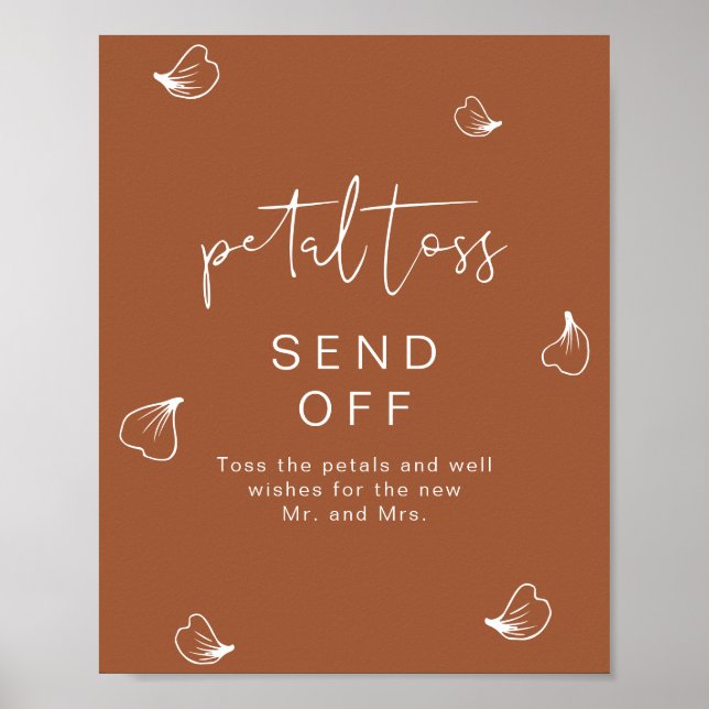 Affiche CORIANDER Terracotta Mariage Petal Toss Envoyer (Devant)