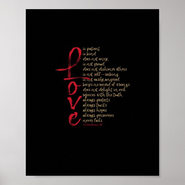 Affiche Corinthiens Verset Biblique L'amour Est Patient L' (Devant)