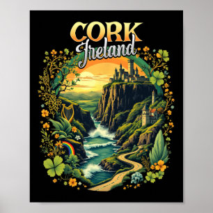 Affiche Cork Irlande vacances voyage souvenir irlandais