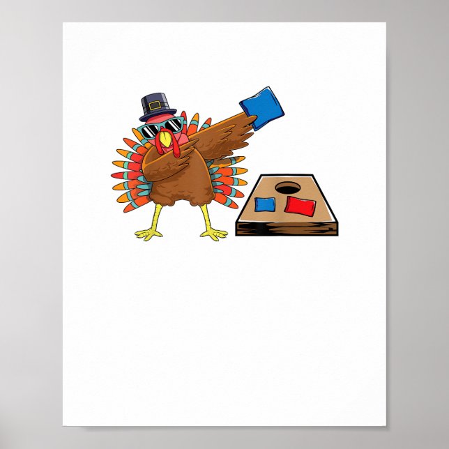 Affiche Corn Hole Thanksgiving Dabbing Turquie Cornhole To (Devant)