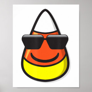 Affiche Corne de bonbons portant des lunettes de soleil