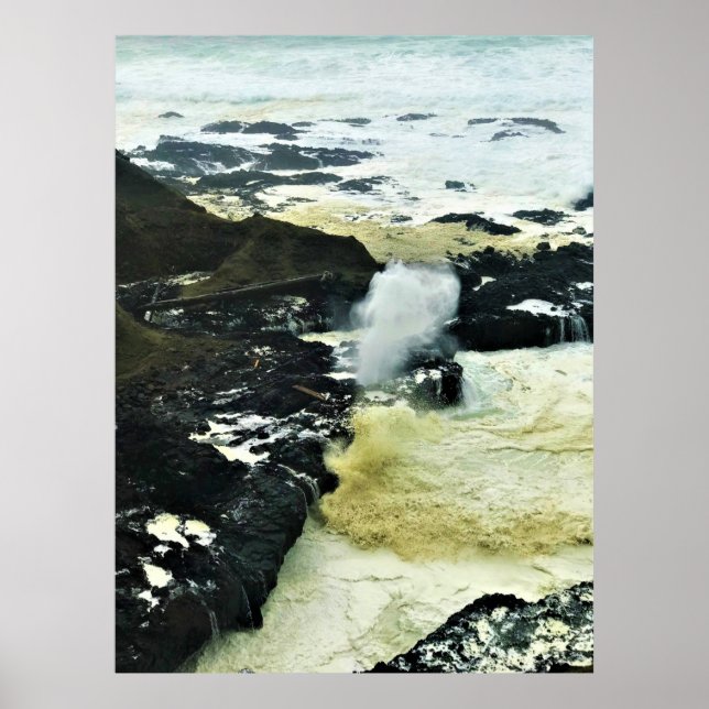Affiche Corne de Spouting, cape Perpetua, Oregon Coast (Devant)