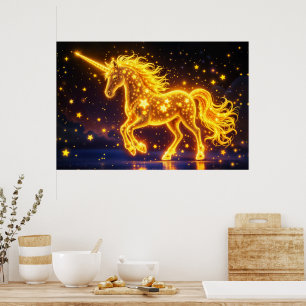 Affiche Corne d'or conte de fée de nuit espace ciel