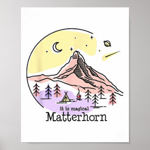 Affiche Corne problème Zermatt Suisse Montagne Randonnée S