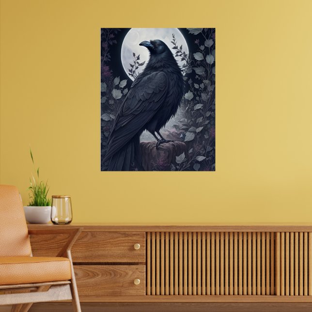 Affiche Corneille gothique foncée dans la nuit Éffrayante  (Salon 2)