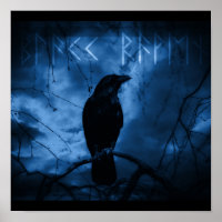 Corneille noire avec runes style gothique foncé