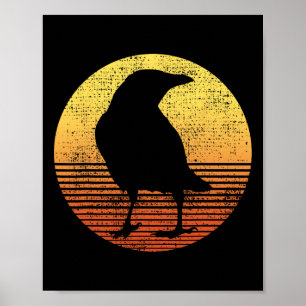 Affiche Corneille Oiseau Oiseau corbeau Vintage