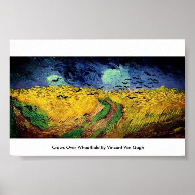 Affiche Corneilles sur Wheatfield par Vincent Van Gogh Pos (Devant)