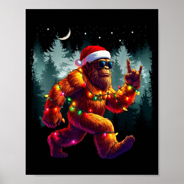 Affiche Cornes de diable cool Sasquatch Lumières de vacanc (Devant)