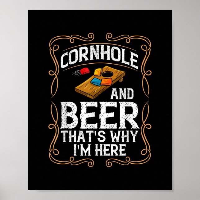 Affiche Cornhole Board Game Bags Rules Player  (Devant)