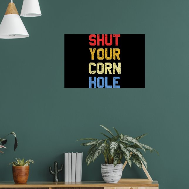 Affiche Cornhole Drôle Ferme Ton Cornhole (Salon 1)