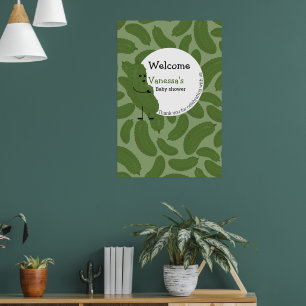 Affiche cornichon enceinte accueil thème baby shower