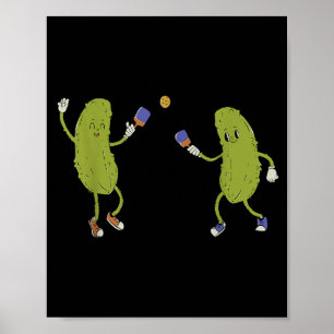Affiche Cornichons jouant au pickleball joueur de pickleba
