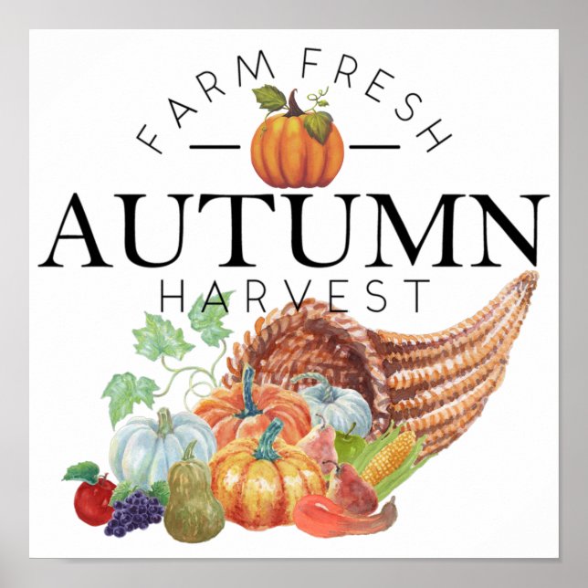 Affiche Cornucopia de la récolte d'automne  (Devant)