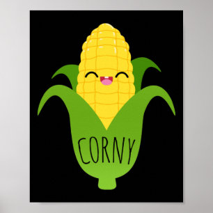 Affiche Corny Cute Corn sur le Cob Foodie Art Imprimer