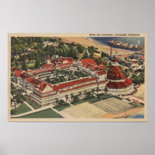 Affiche Coronado, CA - l'oeil de l'oiseau du del Coronado