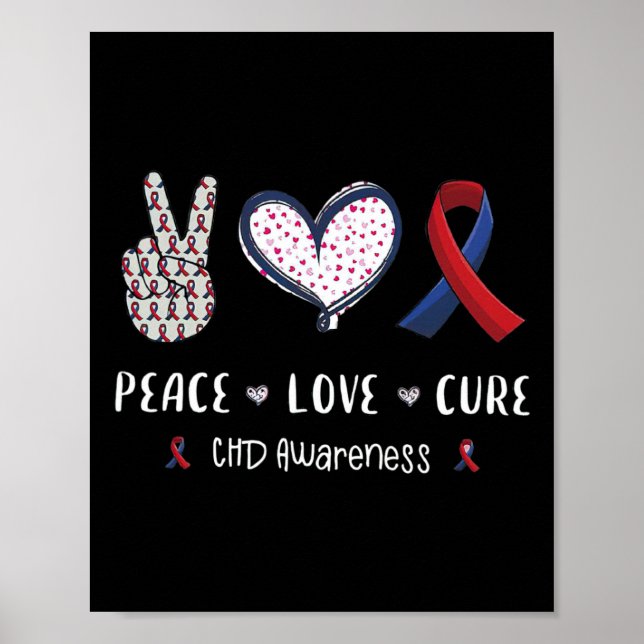 Affiche Coronary Heart Disease Ribbon Chd Awareness Month  (Devant)