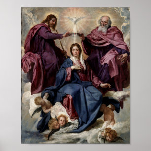 Affiche Coronation de la Vierge Marie Religieux Jésus Trin