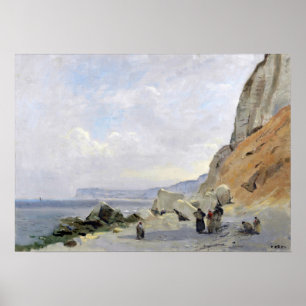 Affiche Corot - Falaises de craie près d'Yport