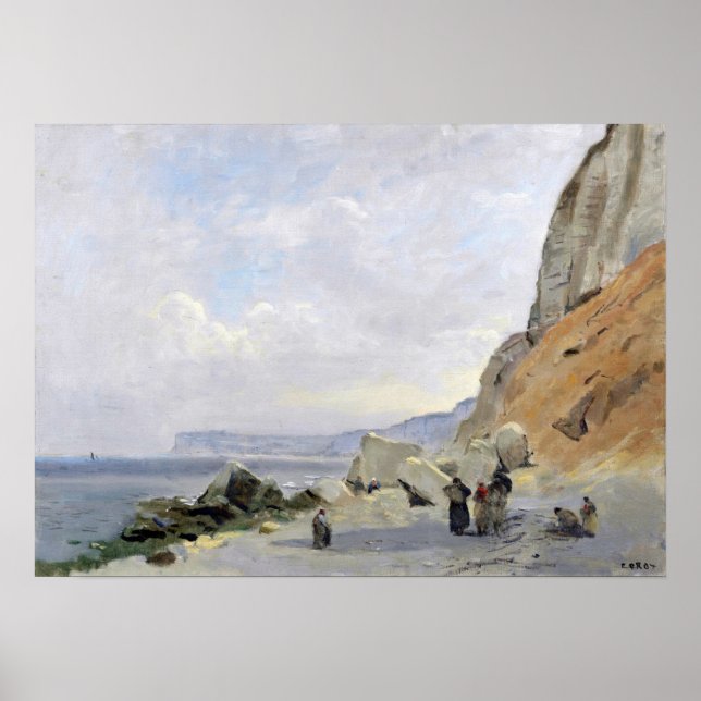 Affiche Corot - Falaises de craie près d'Yport (Devant)