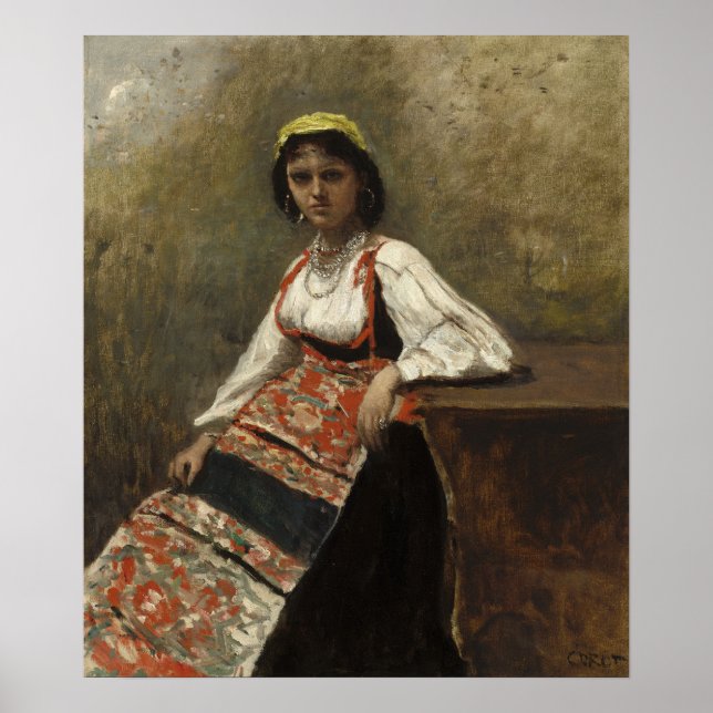 Affiche Corot - Jeune Fille Italienne 1872 (Devant)